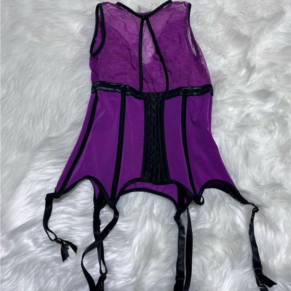 Coquette purple mesh lingerie top size S - Picture 4 of 7